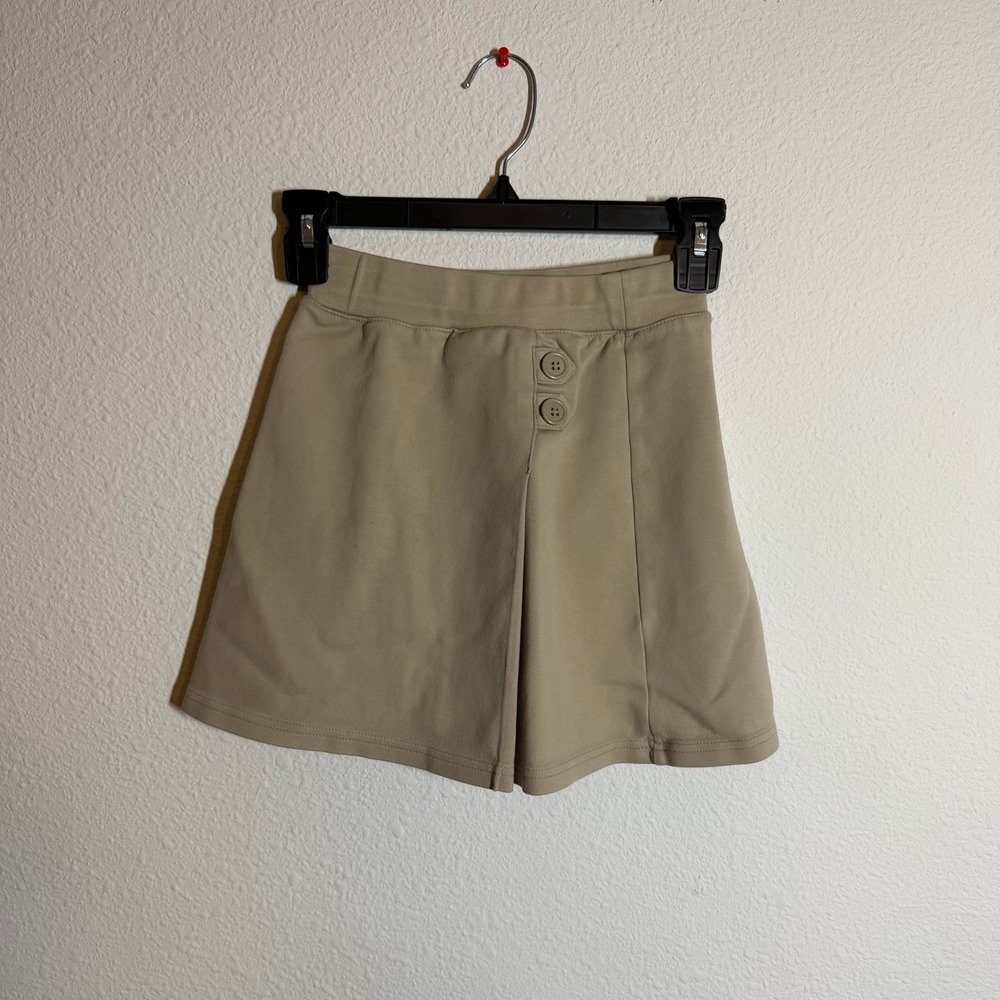 Cat & Jack Girls Khaki School Uniform Skort Size M‎ 8 Tan Button Detail Pleated